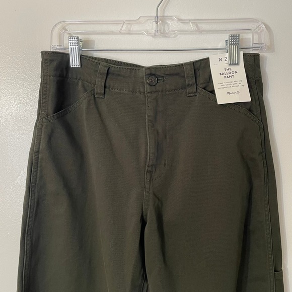 NWT Madewell‎ The Balloon Pant Midnight Olive 28 Petite Twill Barrel Utility - Picture 6 of 15